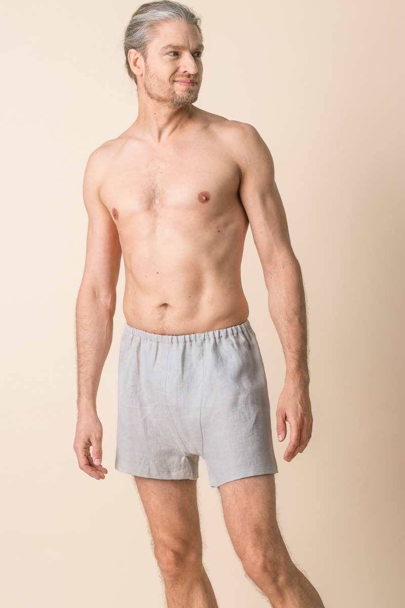 Linen boxer shorts top